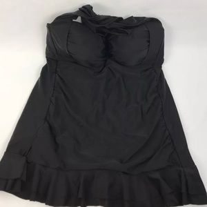 VM Womens Black Swimsuit 16W Halter Top